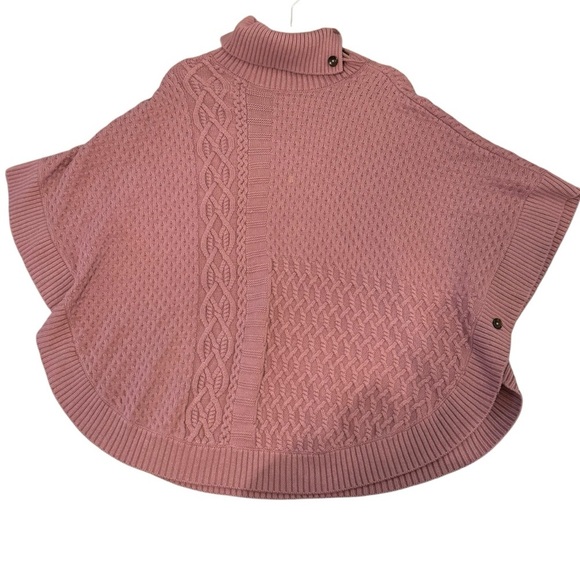Talbots woman Lambswool blend lavender purple cable knit poncho sweater XL - Picture 8 of 11